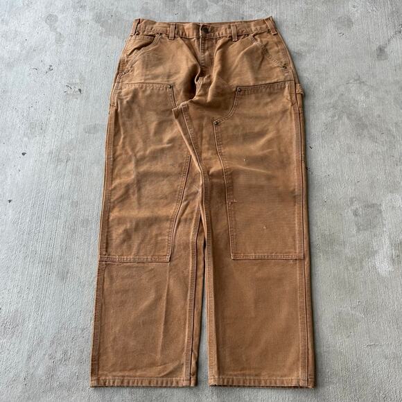 Vintage Y2K Carhartt brown double knee work wear carpenter pants - Picture 1 of 7